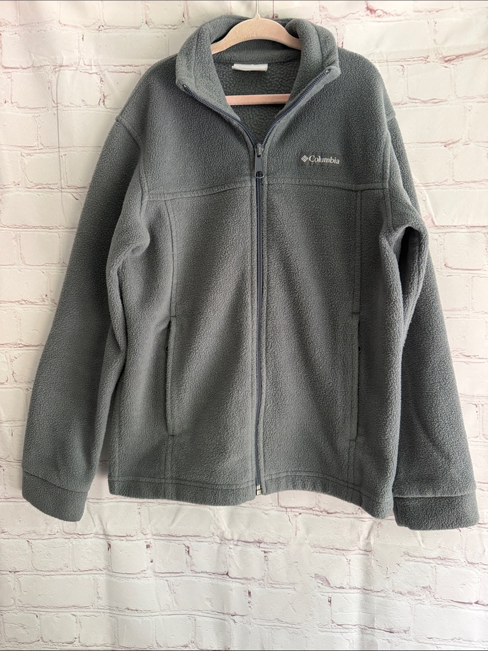 Columbia Kids Grey Full-Zip Fleece Jacket Boys Size Small (8)